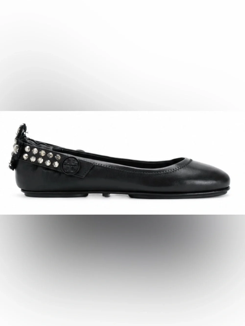 Tory Burch Minnie Embellished Convertible Strap Ballet Flats Black Size 7.5 🖤